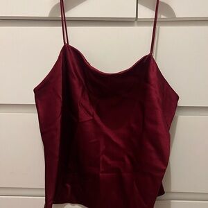 Alice + Olivia Deep Red Satin Camisole